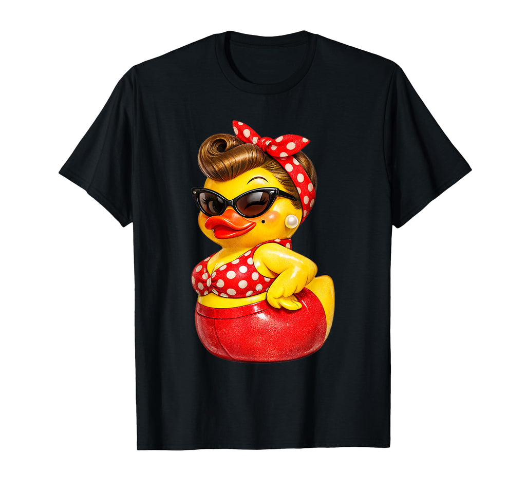 50S Mama Rubber Duck Pin Up Car Sock Hop T-Shirt - Trendy Graphic Unisex - T-Shirt, Sweatshirt, Hoodie