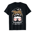 Baseball Aunt Messy Bun Hair Funny Baseball T-Shirt - Graphic Print Unisex - T-Shirt, Sweatshirt, Hoodie