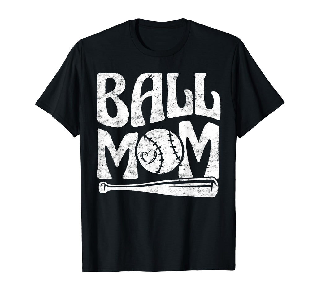 Baseball Mom Pride Heart And Bat Love T-Shirt - Novelty Apparel Unisex - T-Shirt, Sweatshirt, Hoodie