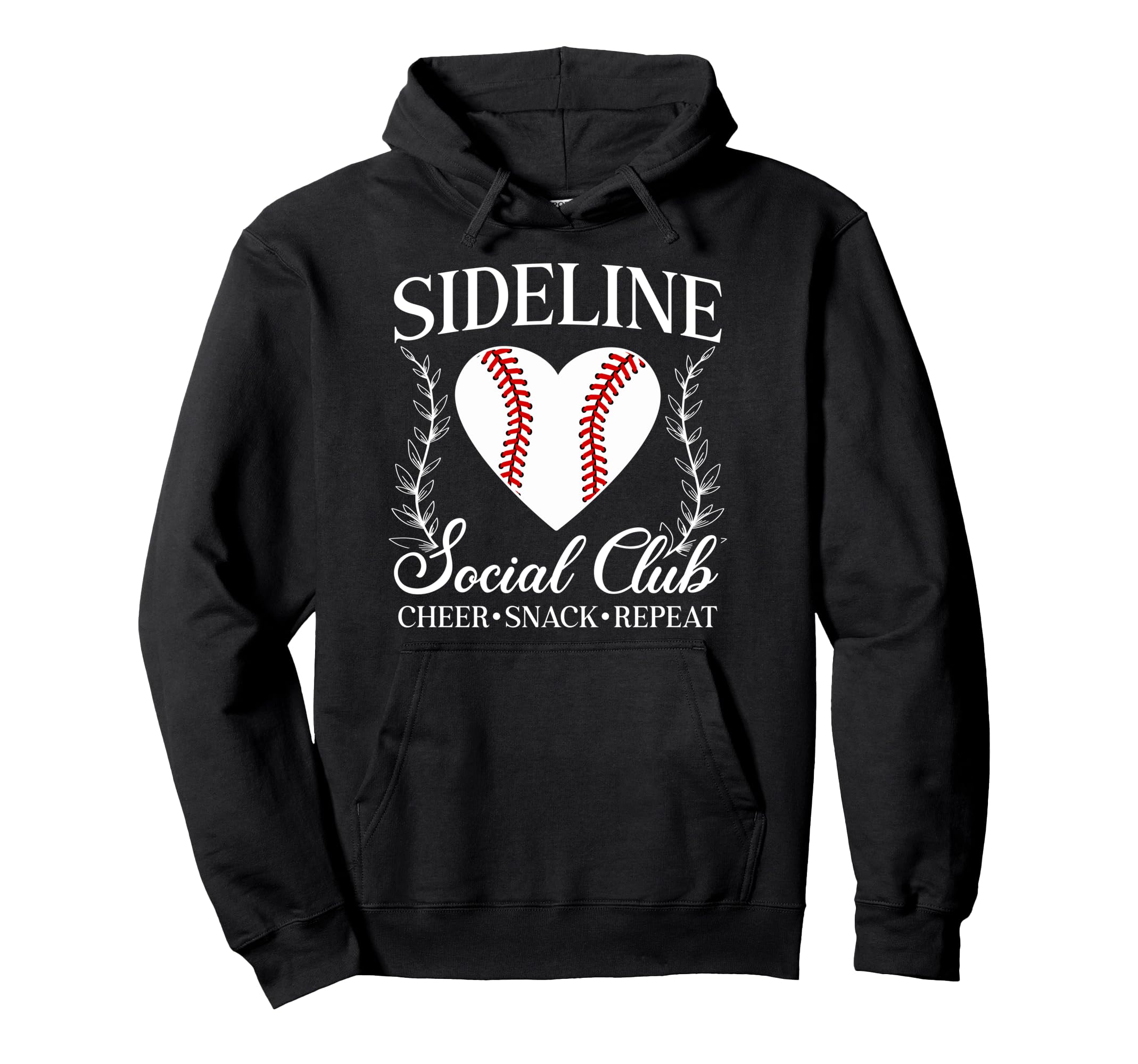 Sideline Social Club Baseball Mom Hoodie - Aesthetic Graphic for Adults - T-Shirt, Sweatshirt, Hoodie