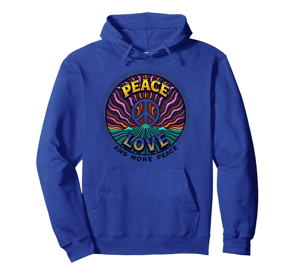 Hippie Peace Love 60S Groovy Psychedelic Hoodie - Minimalist Print Unisex - T-Shirt, Sweatshirt, Hoodie