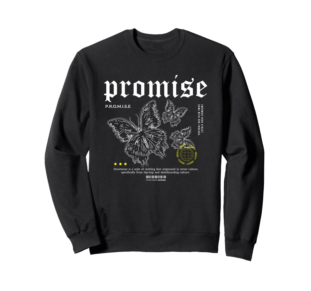 Butterfly Promise Y2K Grunge Sweatshirt - Trendy Graphic for Adults - T-Shirt, Sweatshirt, Hoodie