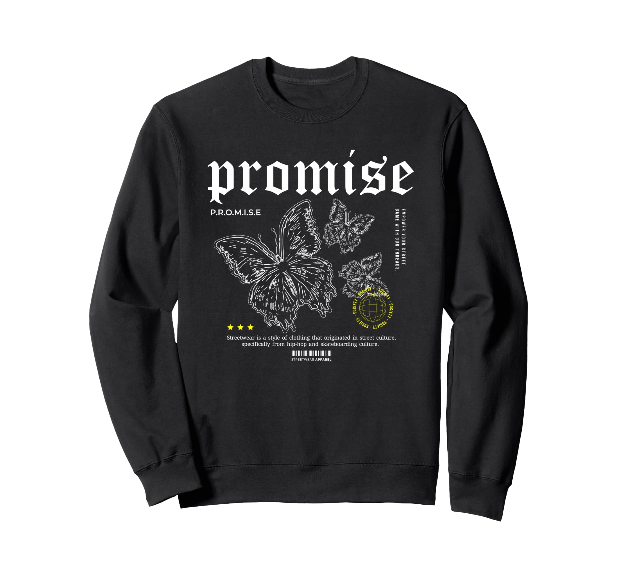 Butterfly Promise Y2K Grunge Sweatshirt - Trendy Graphic for Adults - T-Shirt, Sweatshirt, Hoodie