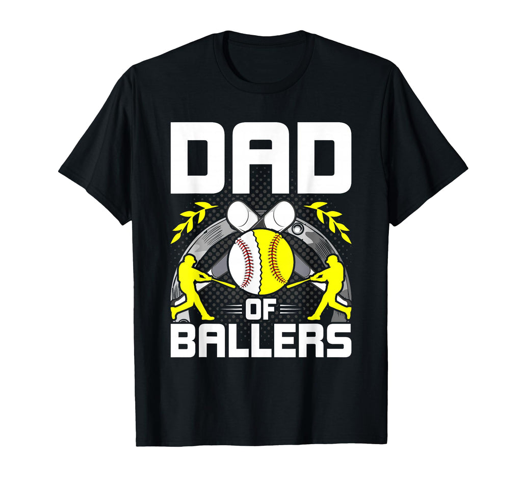 Dad Ballers Baseball Lover Dad T-Shirt - Novelty Apparel for Adults - T-Shirt, Sweatshirt, Hoodie