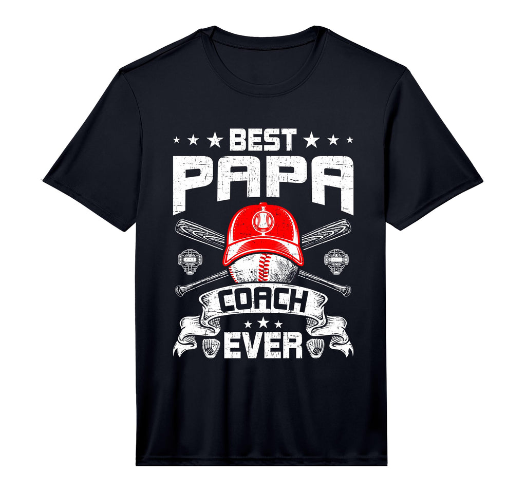 Mens Best Papa Coach Ever Baseball T-Shirt - Trendy Graphic for Adults - T-Shirt, Sweatshirt, Hoodie
