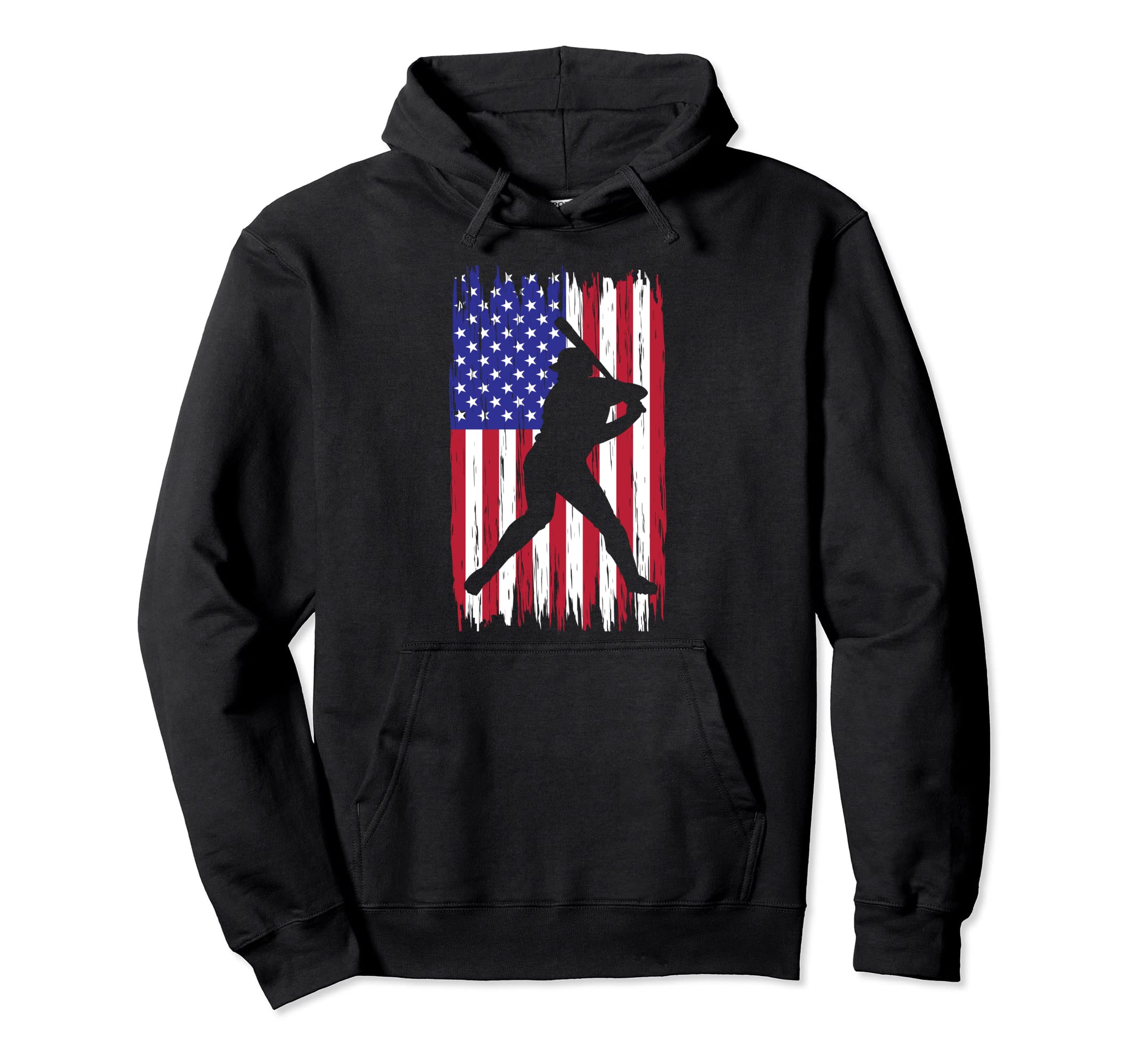 Baseball Pitcher Player American Flag Usa Hoodie - Custom Art Print Unisex - T-Shirt, Sweatshirt, Hoodie