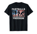 Fastballs And Freedom Patriotic 4Th July T-Shirt - Graphic Print Unisex - T-Shirt, Sweatshirt, Hoodie