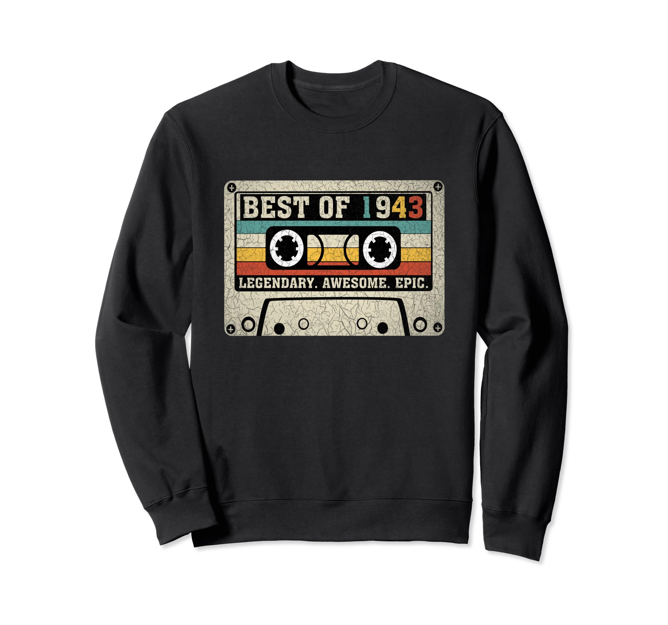 1943 Cassette Tape 80Th Birthday Sweatshirt - Minimalist Print Unisex - T-Shirt, Sweatshirt, Hoodie