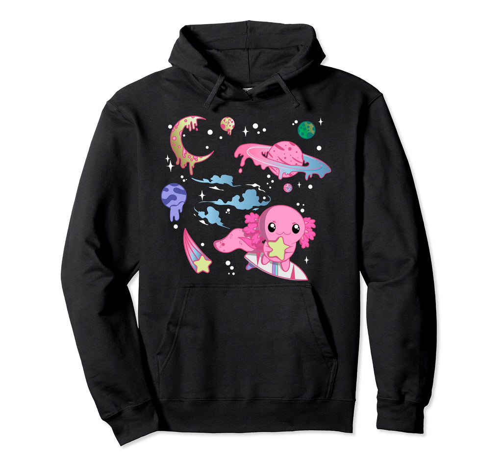 Axolotl Space Pastel Goth Aesthetic Hoodie - Graphic Print for Adults - T-Shirt, Sweatshirt, Hoodie
