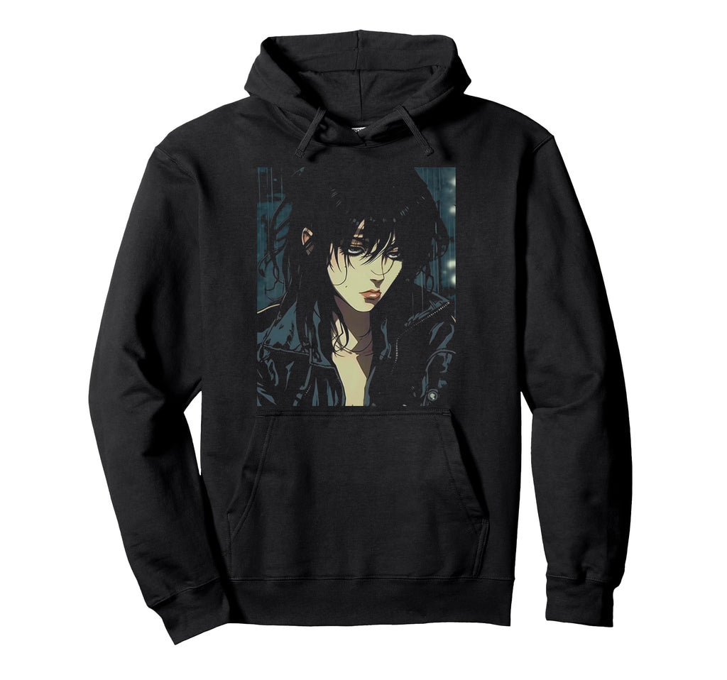90S Sad Anime Aesthetic Goth Soft Hoodie - Minimalist Print Men Women - T-Shirt, Sweatshirt, Hoodie
