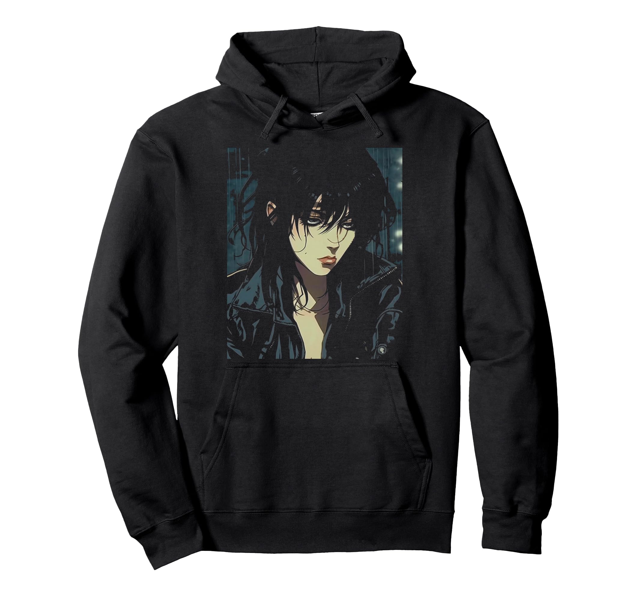 90S Sad Anime Aesthetic Goth Soft Hoodie - Minimalist Print Men Women - T-Shirt, Sweatshirt, Hoodie