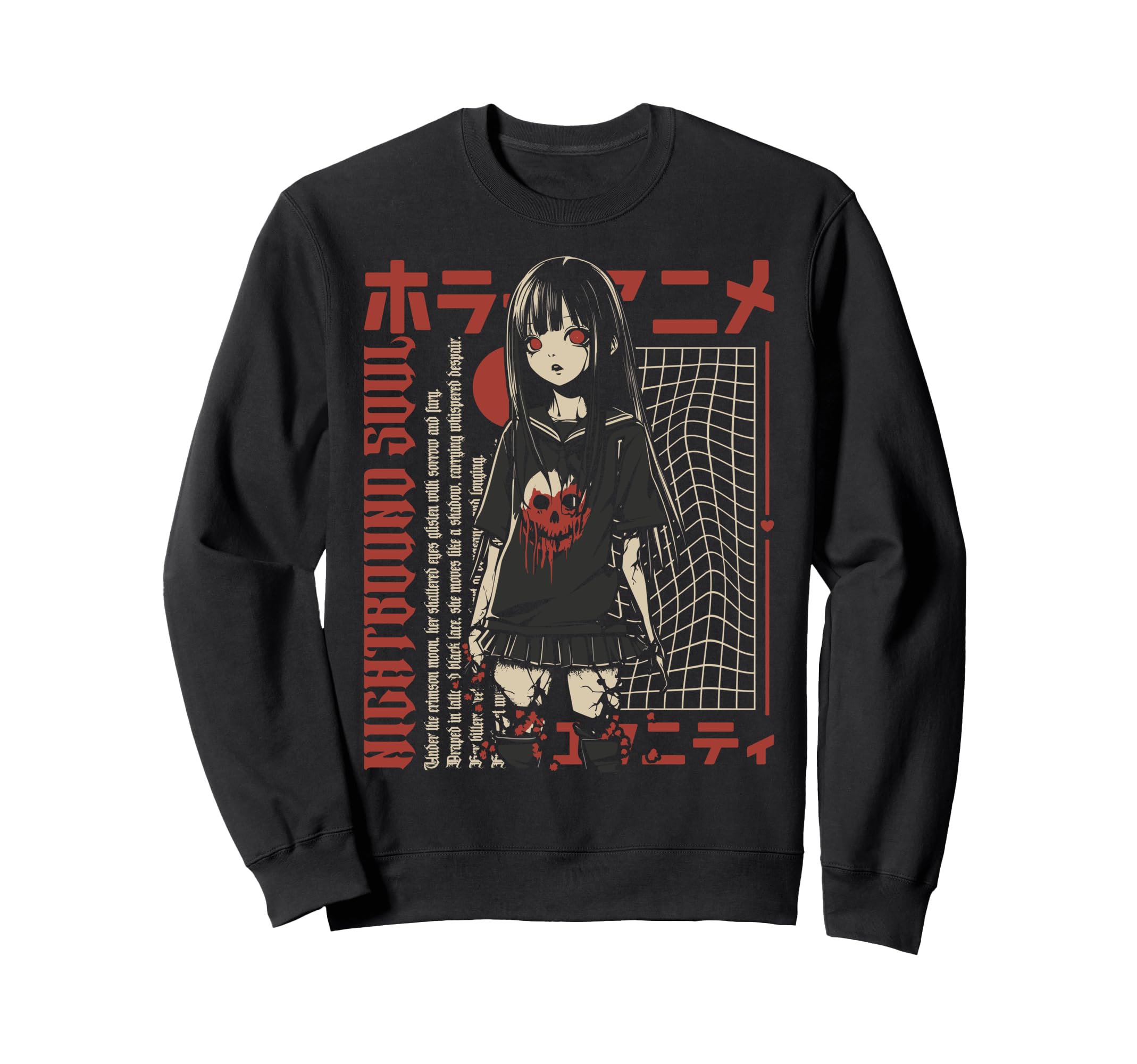 Anime Horror Aesthetic Soft Sweatshirt - Aesthetic Graphic for Adults - T-Shirt, Sweatshirt, Hoodie