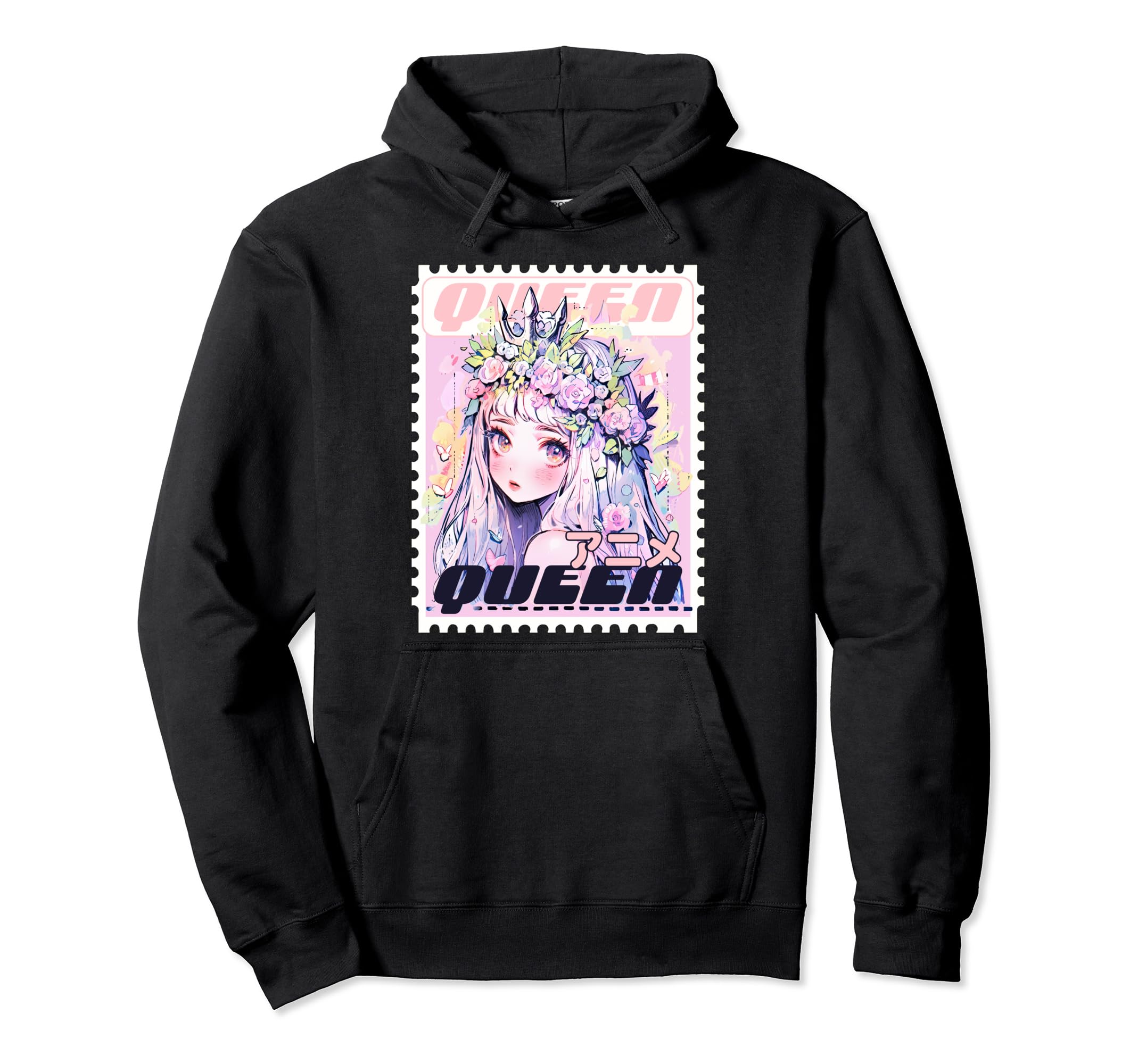 Waifu Floral Crown Y2K Anime Pastel Hoodie - Custom Art Print Men Women - T-Shirt, Sweatshirt, Hoodie