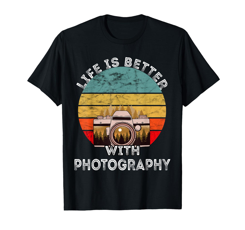 Photography Camera Landscape T-Shirt - Minimalist Print Men Women - T-Shirt, Sweatshirt, Hoodie