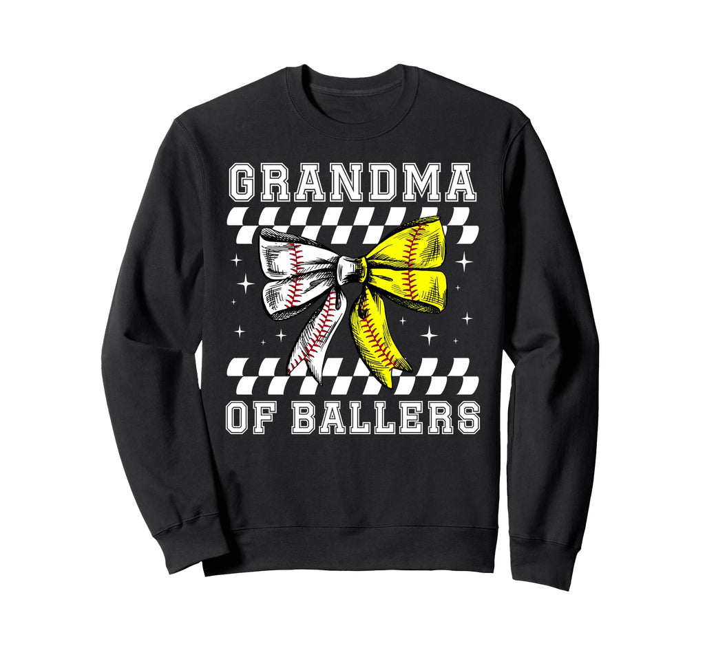 Grandma Ballers Coquette Baseball Sweatshirt - Unique Graphic Unisex - T-Shirt, Sweatshirt, Hoodie
