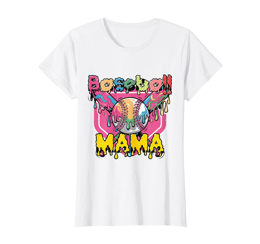 Baseball Ice Cream Drip Sports Mom T-Shirt - Unique Graphic for Adults - T-Shirt, Sweatshirt, Hoodie