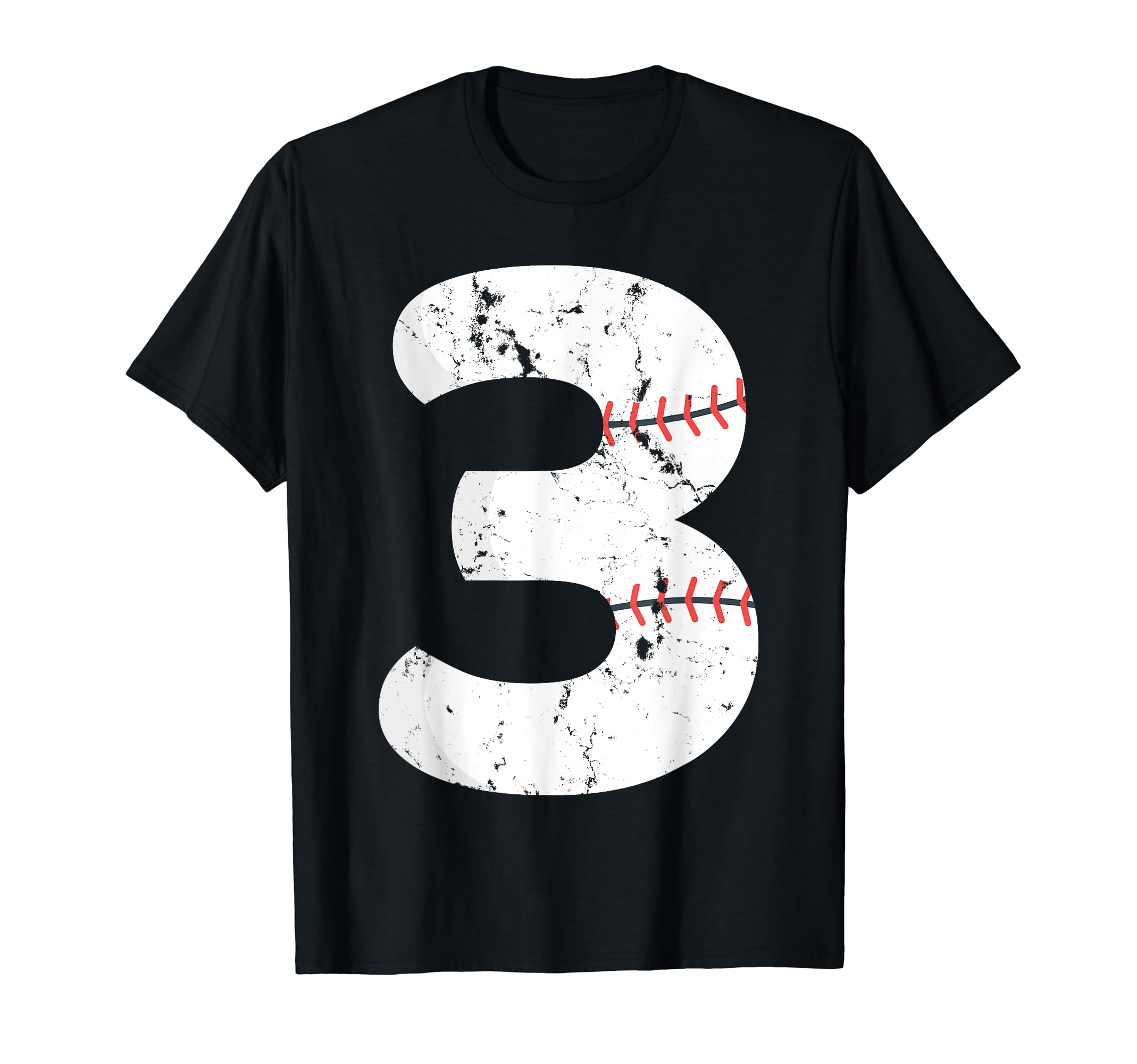 Number 3 Baseball Distressed Team T-Shirt - Trendy Graphic Men Women - T-Shirt, Sweatshirt, Hoodie