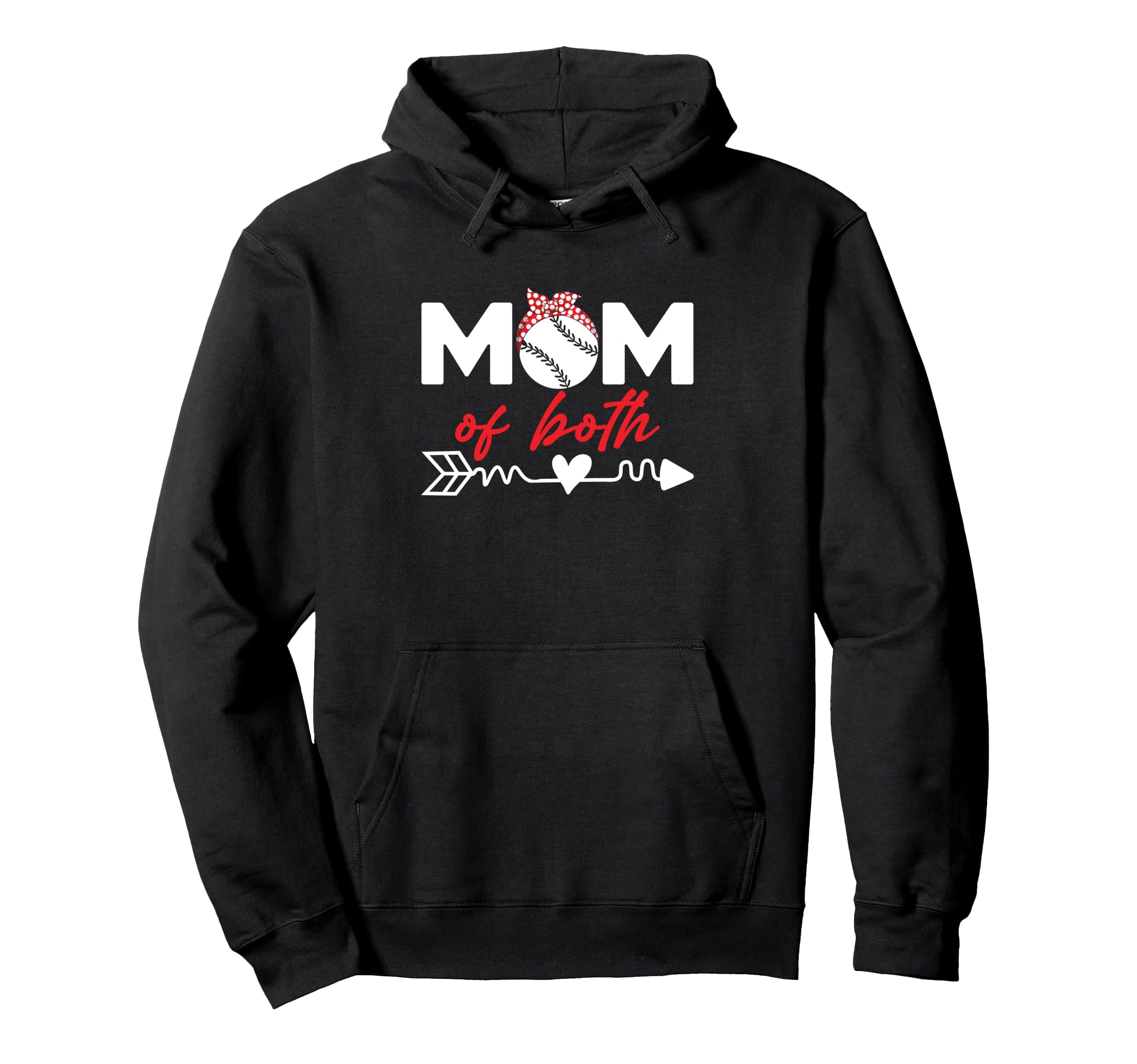 Mom Both Game Day Baseball Softball Hoodie - Fun Novelty Design Men Women - T-Shirt, Sweatshirt, Hoodie