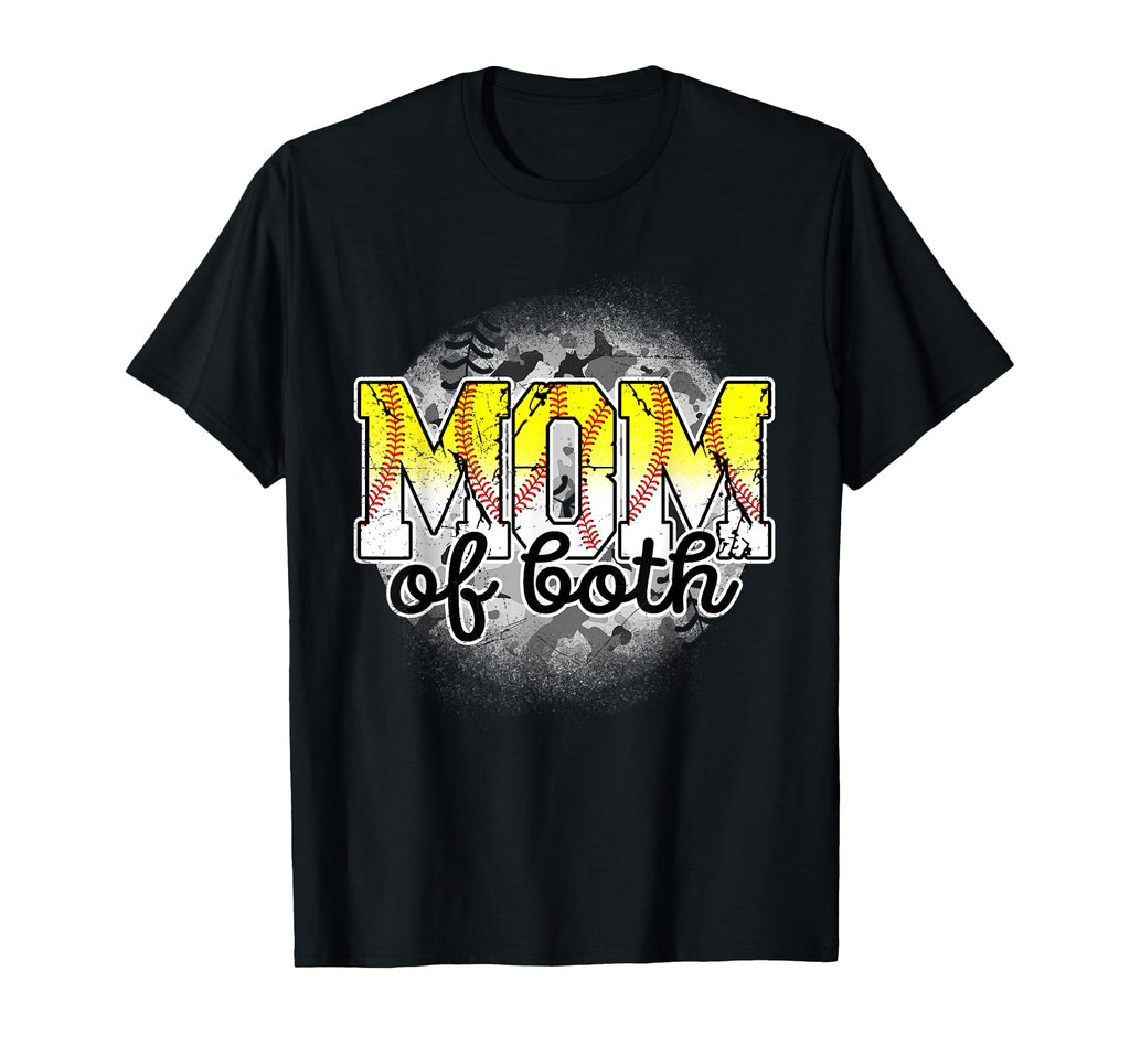 Mom Both Baseball Softball Mothers Day T-Shirt - Unique Graphic Unisex - T-Shirt, Sweatshirt, Hoodie