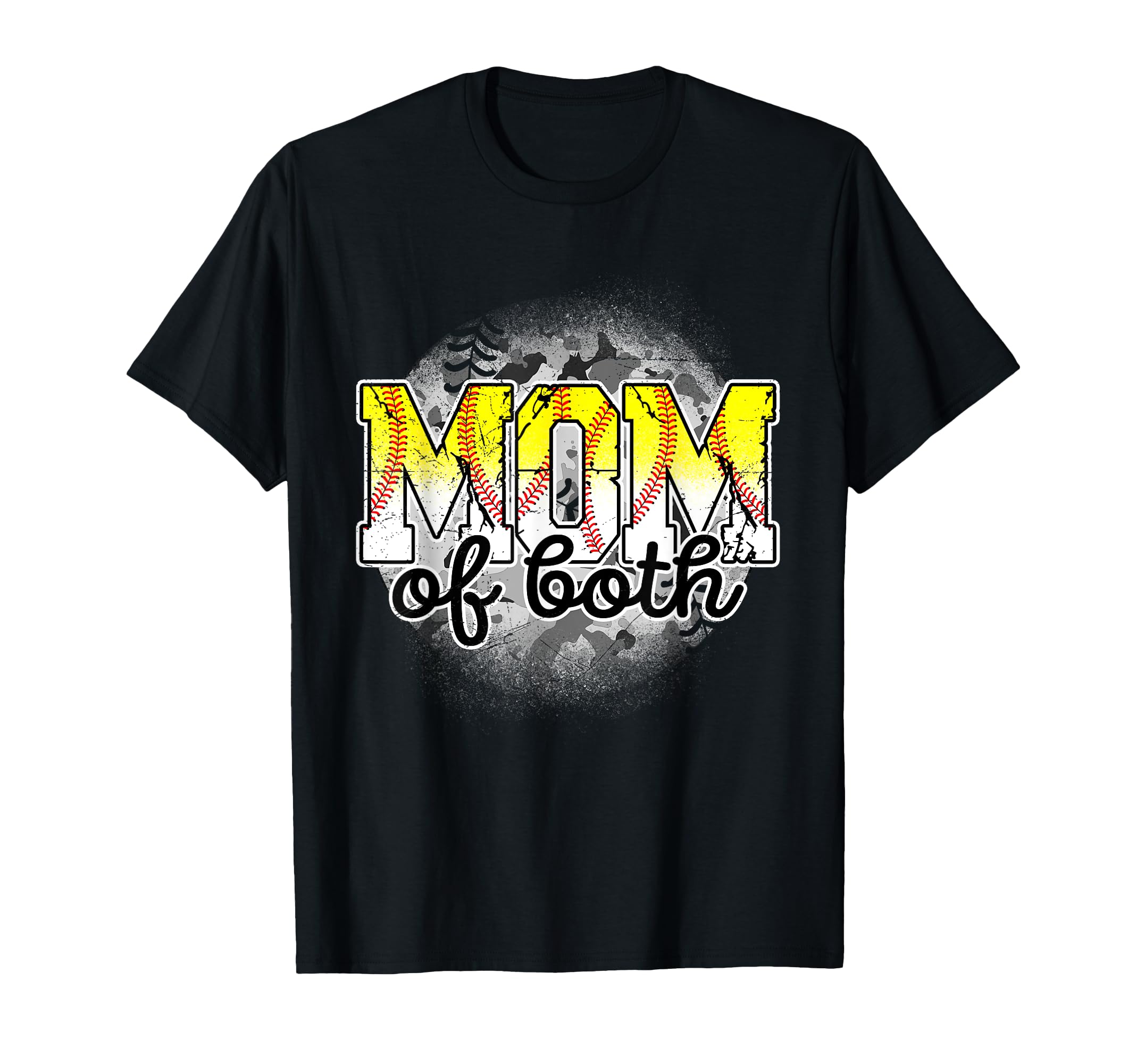 Mom Both Baseball Softball Mothers Day T-Shirt - Unique Graphic Unisex - T-Shirt, Sweatshirt, Hoodie
