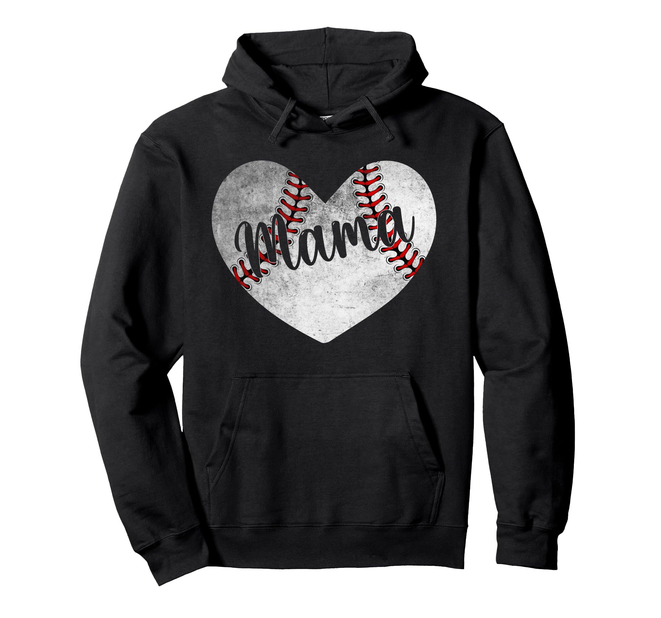Baseball Mama Mom Mothers Day Distressed Hoodie - Graphic Print Unisex - T-Shirt, Sweatshirt, Hoodie