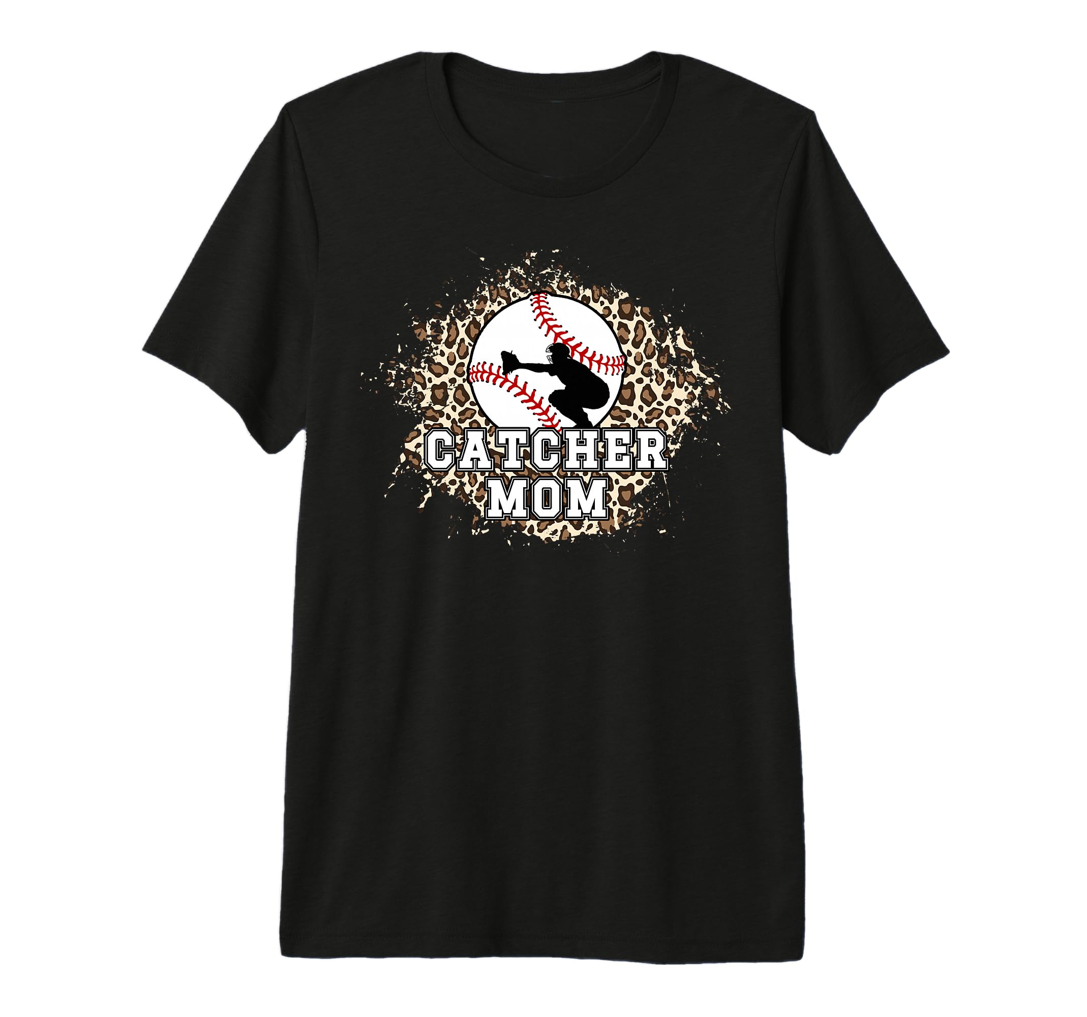 Baseball Catcher Mom Leopard Mom T-Shirt - Casual Everyday Wear Men Women - T-Shirt, Sweatshirt, Hoodie