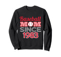 Baseball Mom Since 1983 Sweatshirt - Minimalist Print for Adults - T-Shirt, Sweatshirt, Hoodie