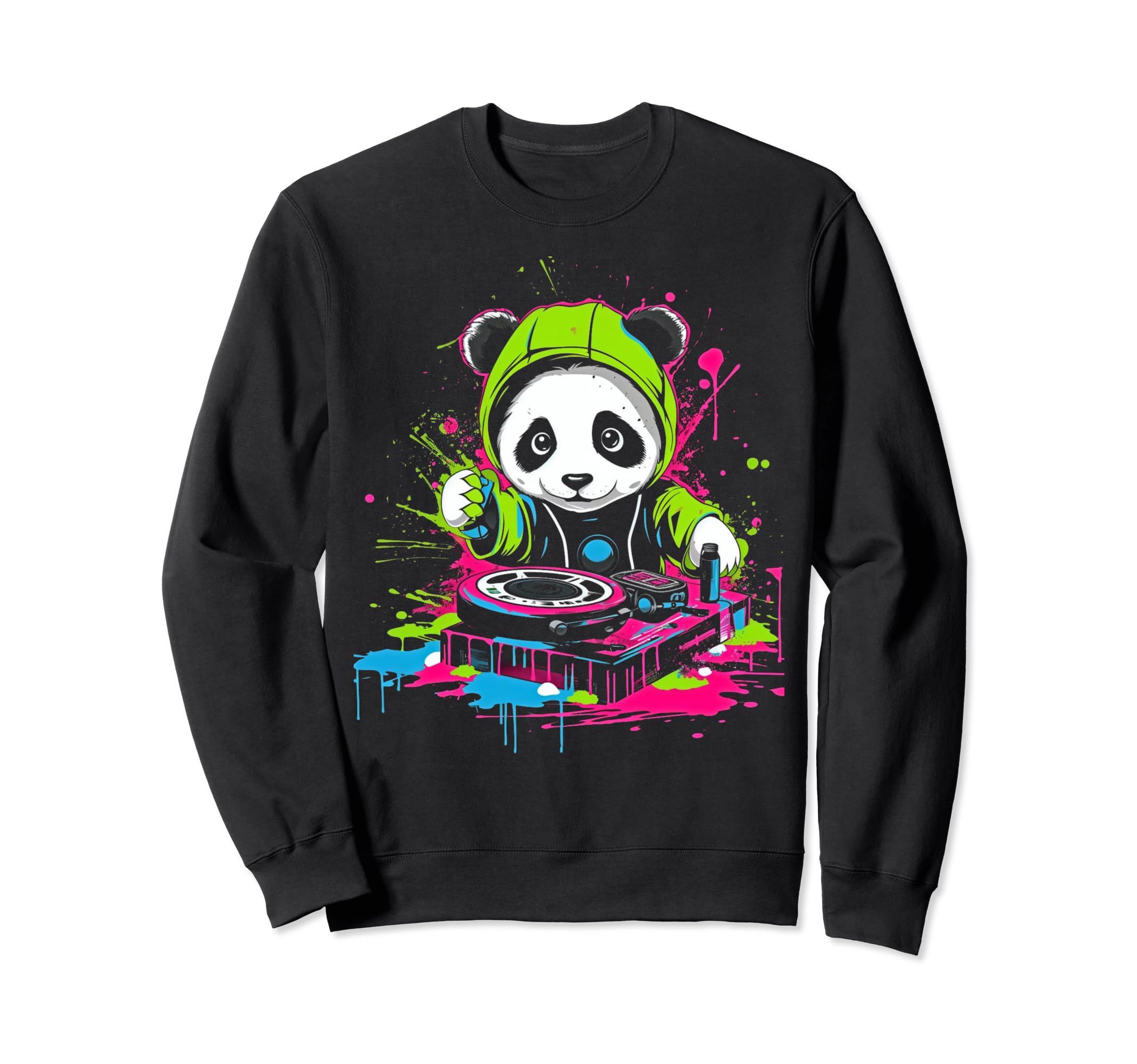 Kawaii Panda Dj Japanese Edm Y2K Sweatshirt - Graphic Print Men Women - T-Shirt, Sweatshirt, Hoodie