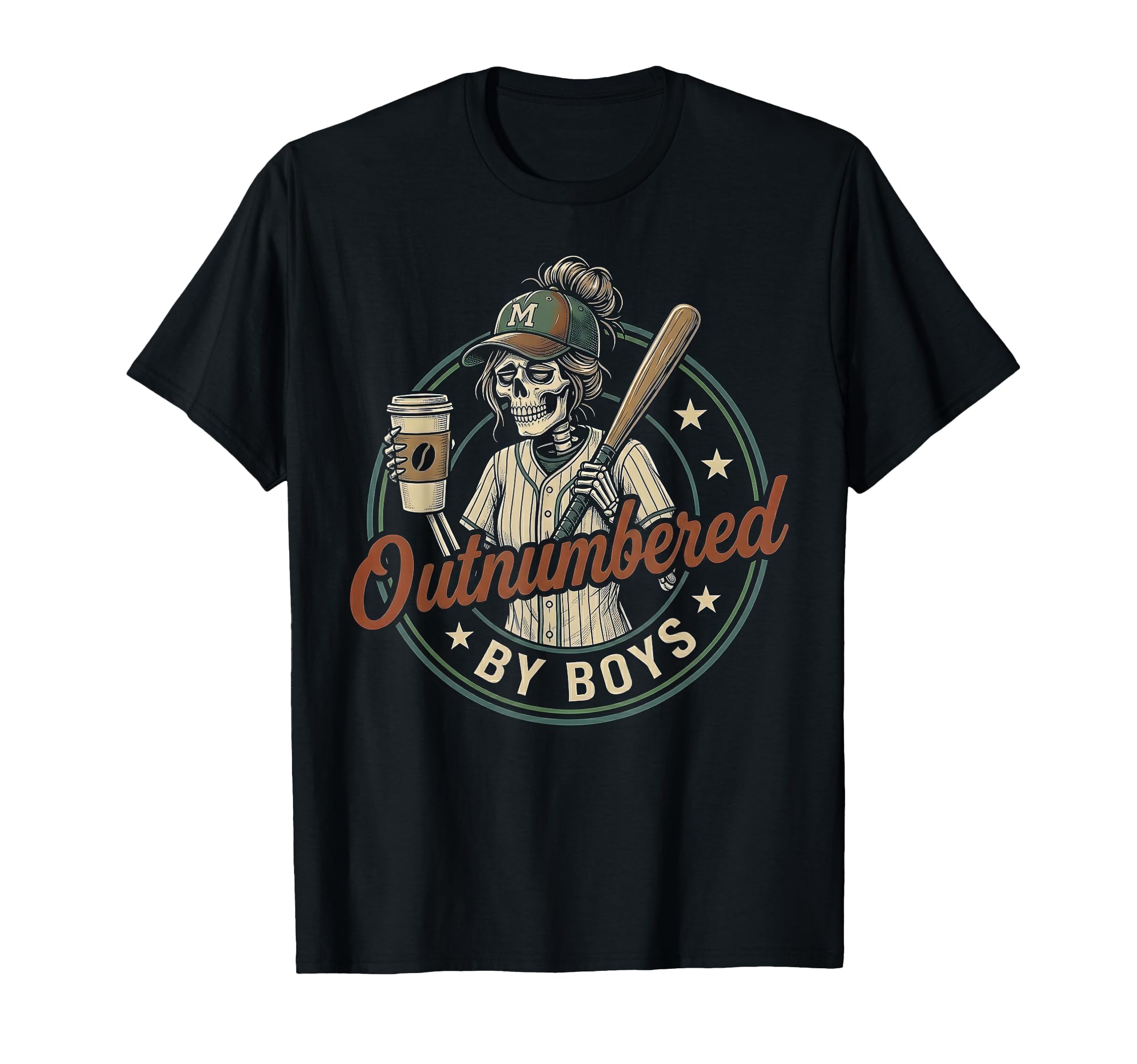 Mom Skeleton Mothers Day Outnumbered T-Shirt - Streetwear Style Unisex - T-Shirt, Sweatshirt, Hoodie