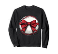 Baseball Coquette Bow Baseball Mom Sweatshirt - Minimalist Print for Adults - T-Shirt, Sweatshirt, Hoodie