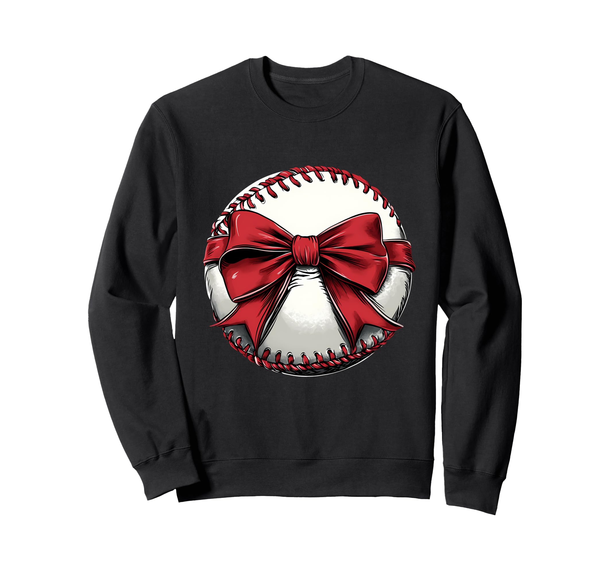 Baseball Coquette Bow Baseball Mom Sweatshirt - Minimalist Print for Adults - T-Shirt, Sweatshirt, Hoodie