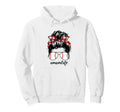 Mom Life Baseball Life Messy Bun Momlife Hoodie - Graphic Print Unisex - T-Shirt, Sweatshirt, Hoodie