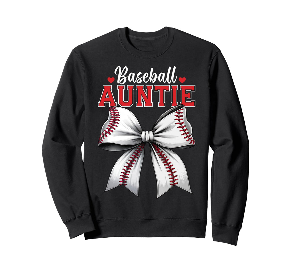Baseball Auntie Coquette Ribbon Bow Sweatshirt - Streetwear Style Unisex - T-Shirt, Sweatshirt, Hoodie
