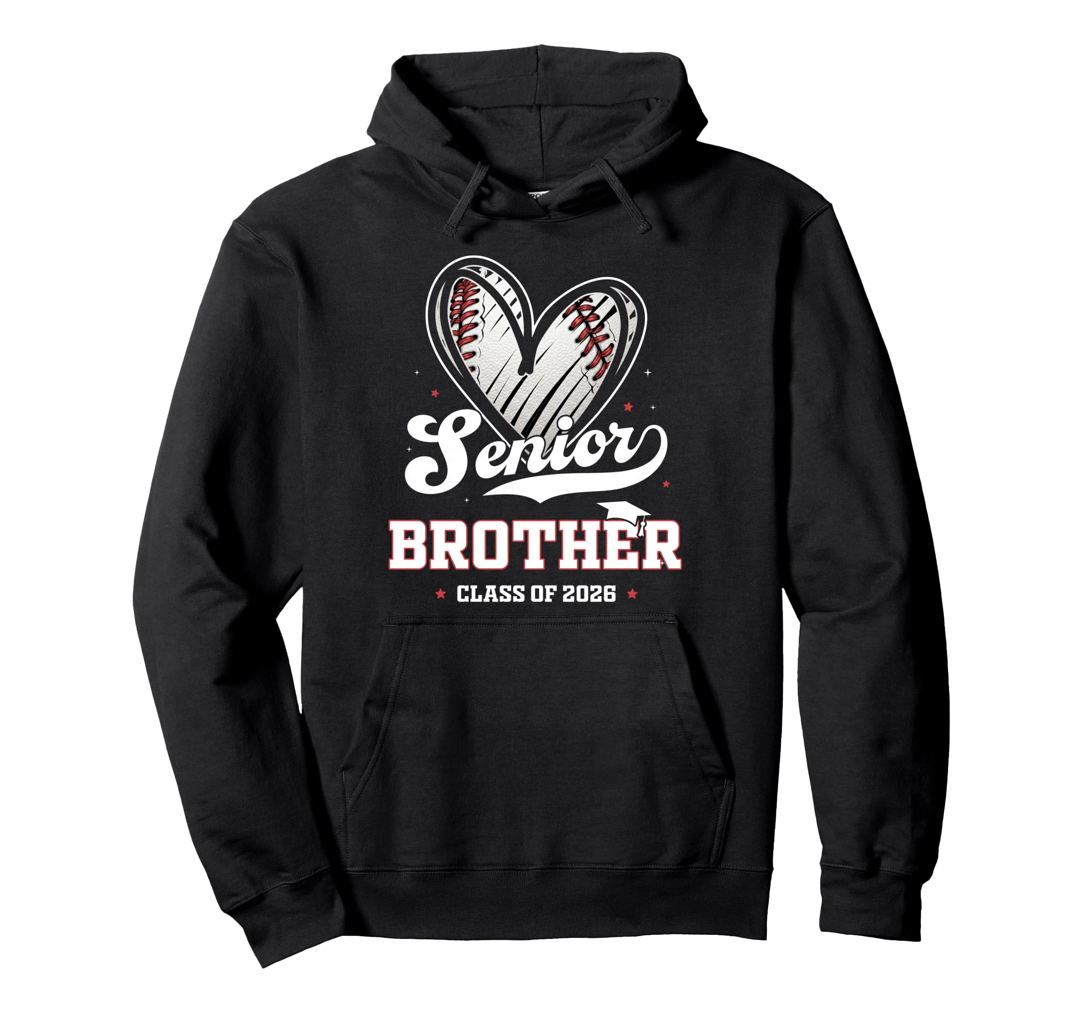 Senior Brother Class 2026 Baseball Hoodie - Fun Novelty Design for Adults - T-Shirt, Sweatshirt, Hoodie