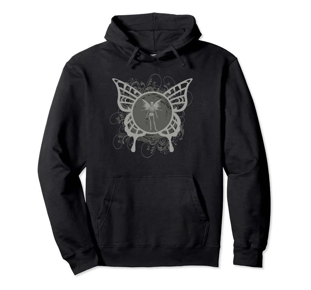 Aesthetic Y2K Fairy Wings Skeleton Alt Grunge Hoodie - Graphic Print Unisex - T-Shirt, Sweatshirt, Hoodie