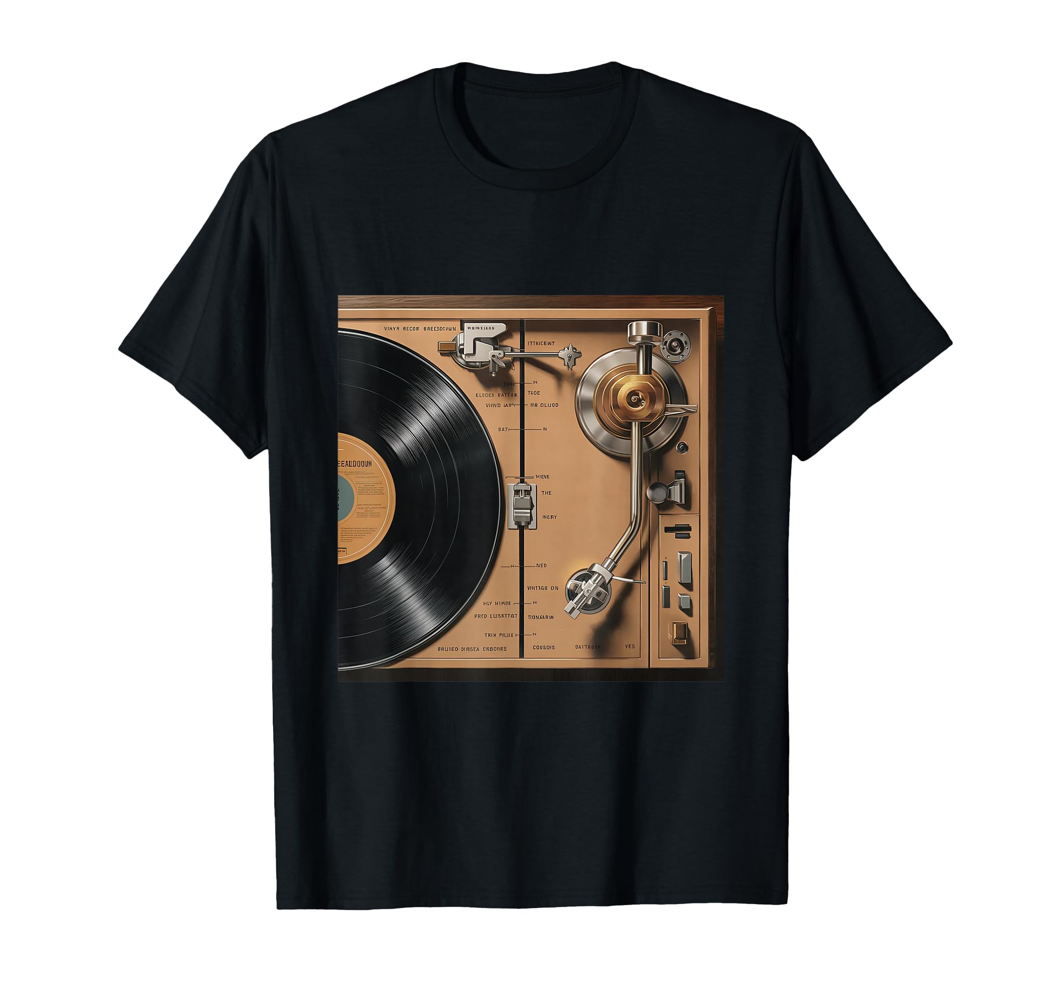 Old School Hip Hop Vinyl Record Turntable T-Shirt - Trendy Graphic Unisex - T-Shirt, Sweatshirt, Hoodie