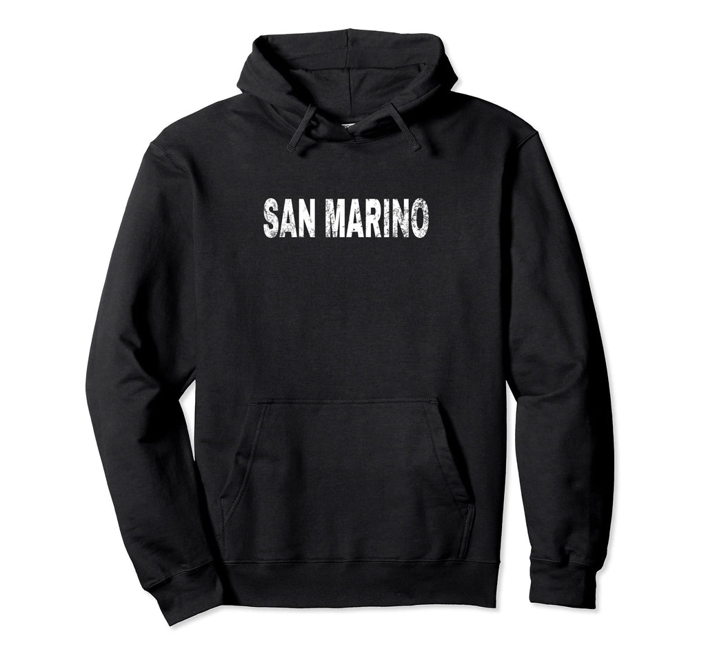 San Marino White Text Hoodie - Minimalist Print for Adults - T-Shirt, Sweatshirt, Hoodie