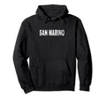 San Marino White Text Hoodie - Minimalist Print for Adults - T-Shirt, Sweatshirt, Hoodie