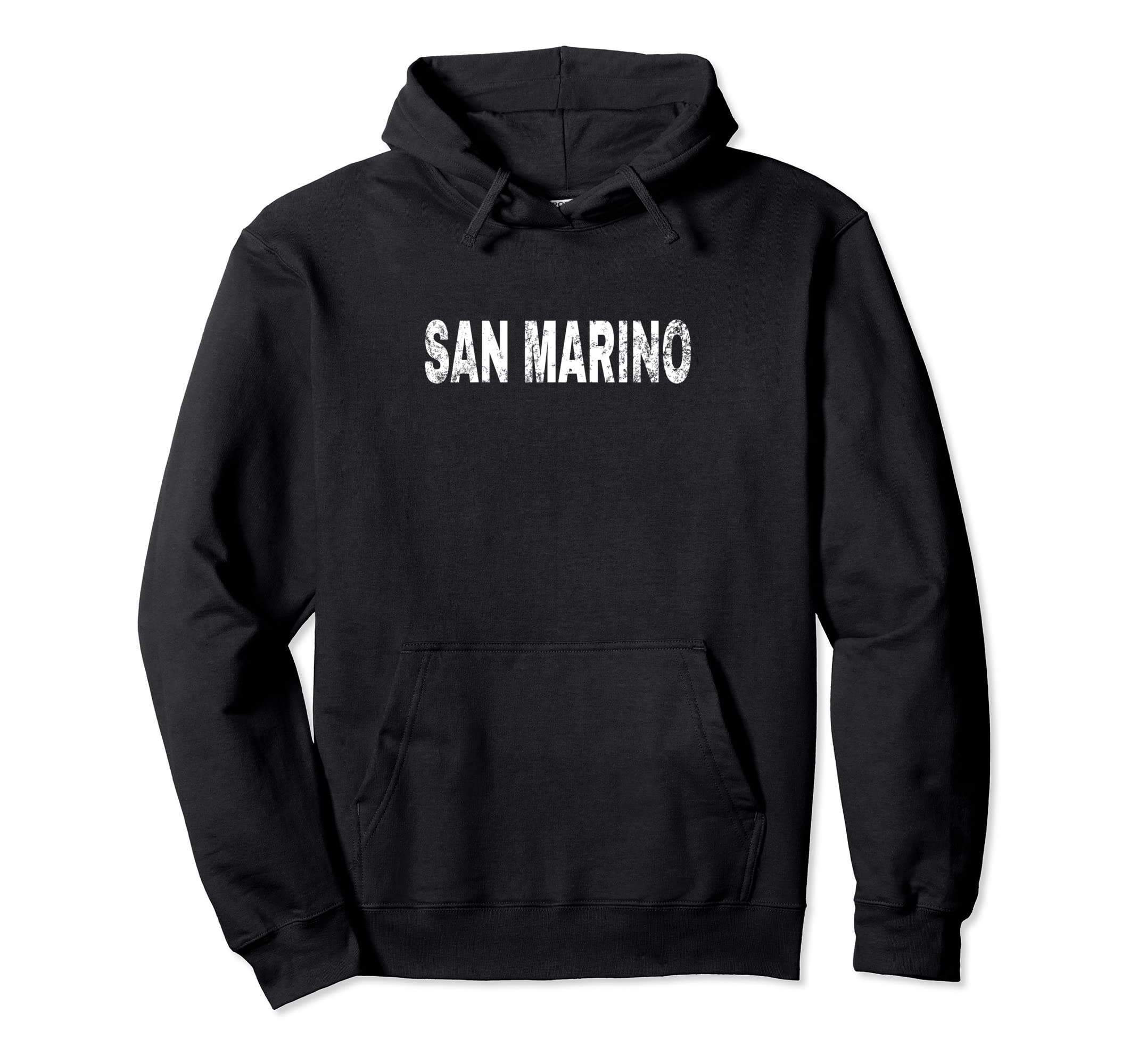 San Marino White Text Hoodie - Minimalist Print for Adults - T-Shirt, Sweatshirt, Hoodie