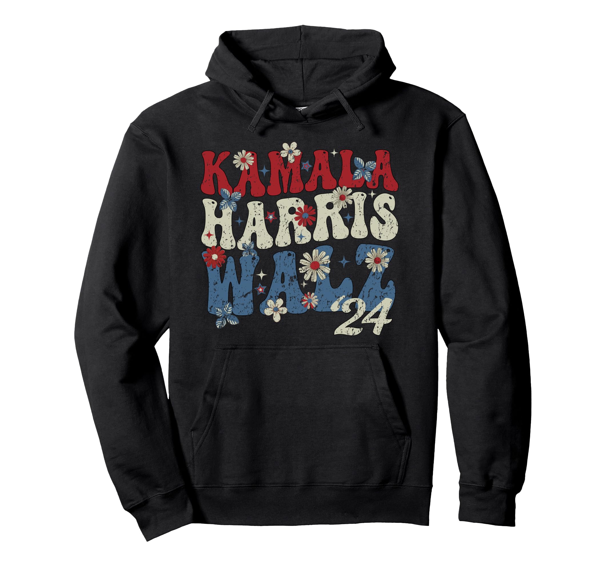 Groovy Flower Harris Walz Waltz 2024 Hoodie - Trendy Graphic for Adults - T-Shirt, Sweatshirt, Hoodie