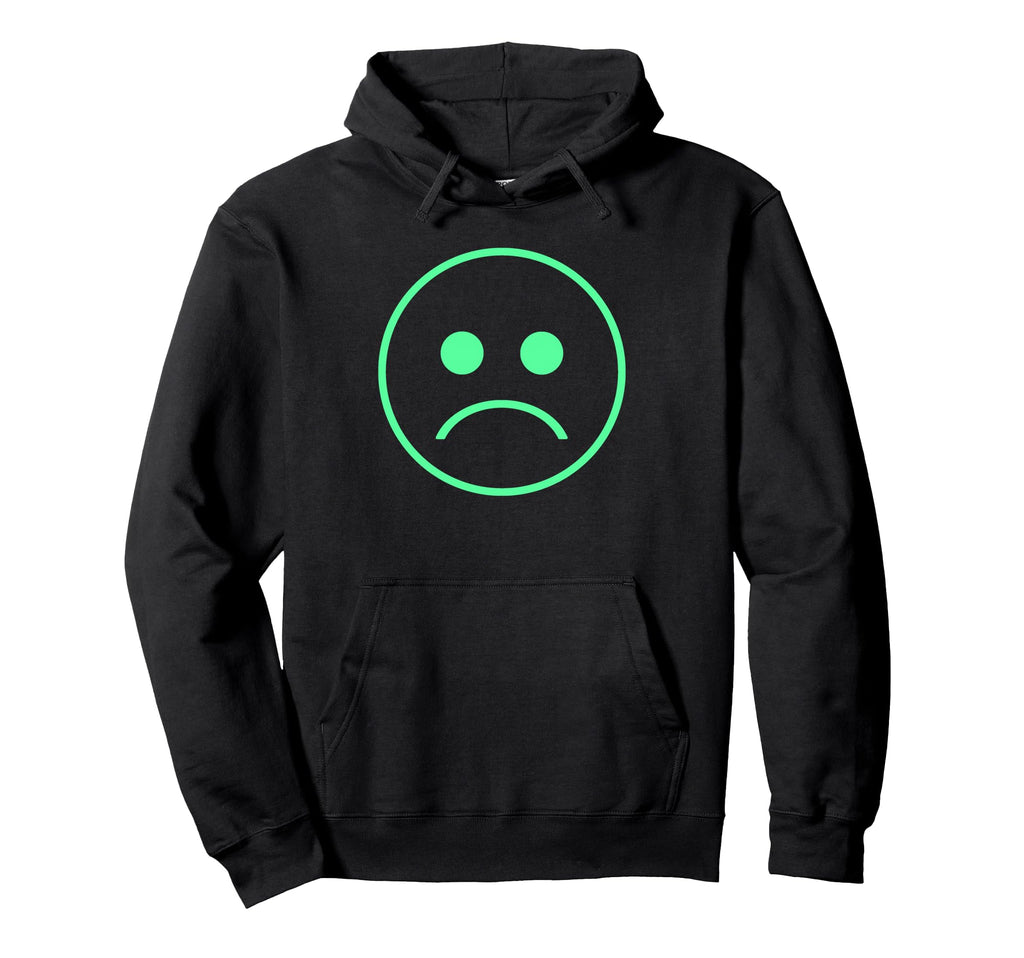 Frown Sadboi Sad Face Neon Green Hoodie - Custom Art Print Unisex - T-Shirt, Sweatshirt, Hoodie