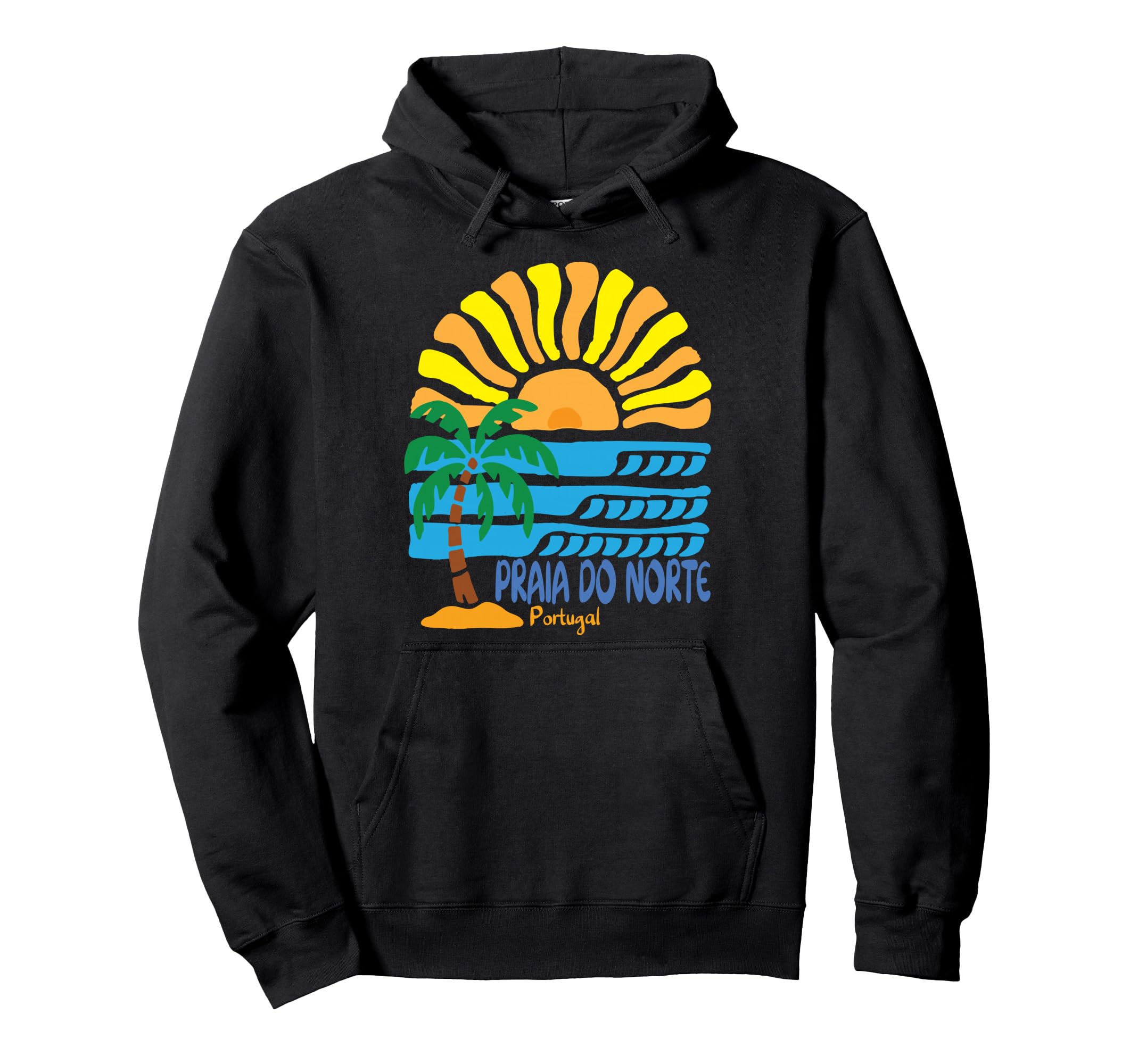 Praia Do Norte Portugal Boho Stamp Sun Hoodie - Streetwear Style Unisex - T-Shirt, Sweatshirt, Hoodie