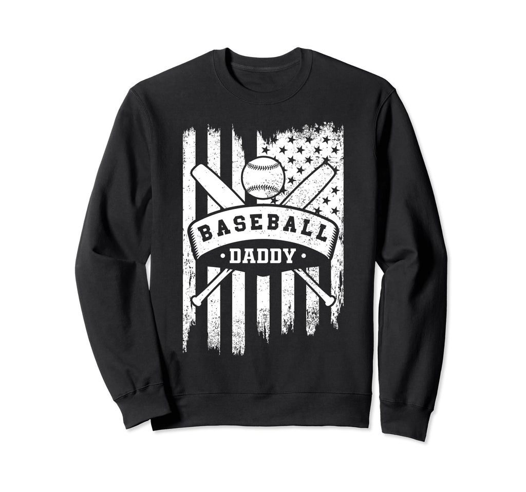 Baseball Daddy Usa American Flag Sweatshirt - Minimalist Print Unisex - T-Shirt, Sweatshirt, Hoodie