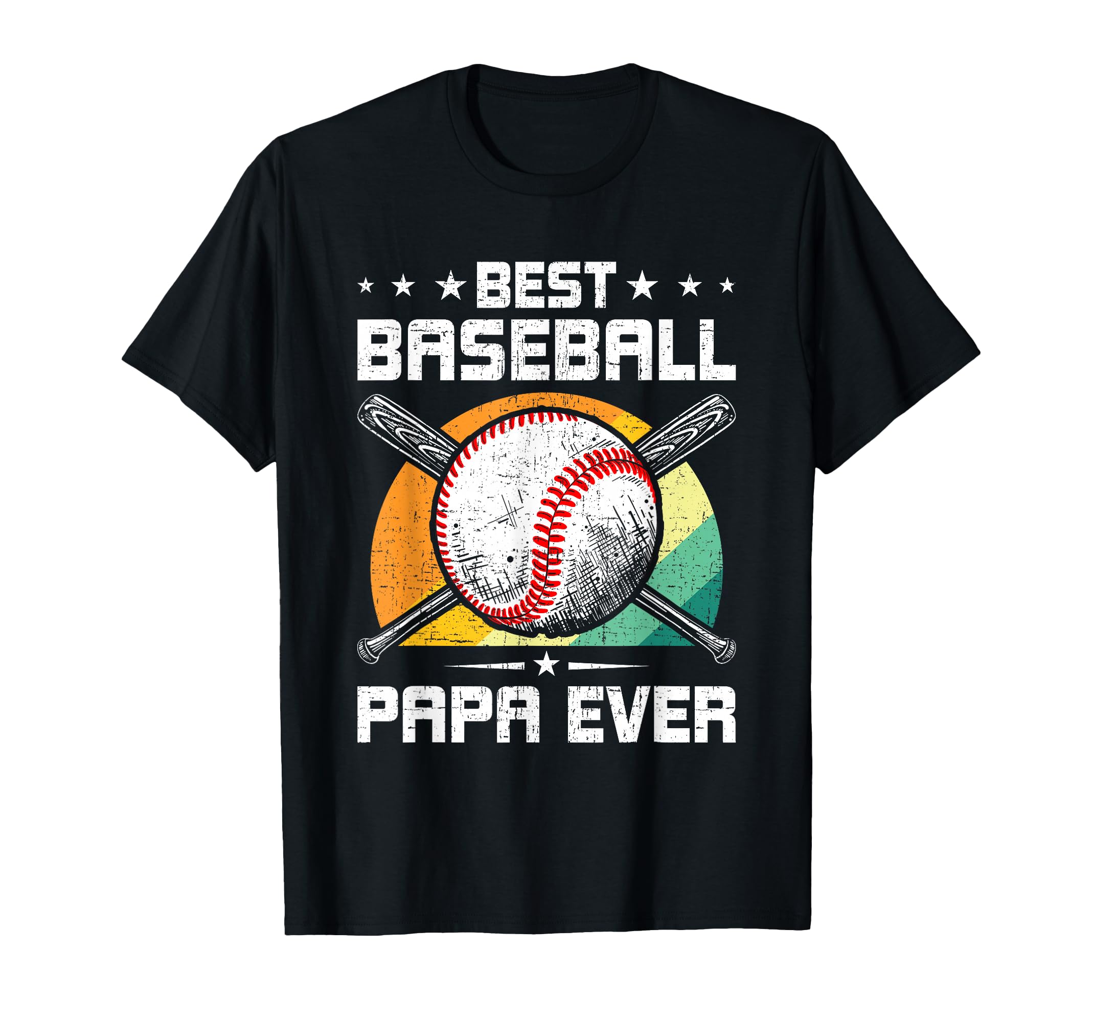 Best Baseball Papa Ever Baseball T-Shirt - Custom Art Print Men Women - T-Shirt, Sweatshirt, Hoodie