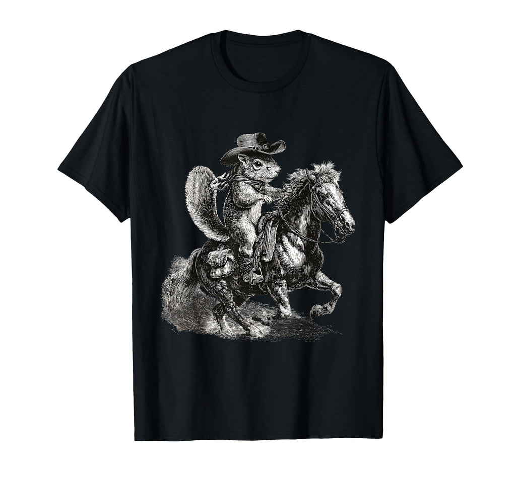 Country Cowboy Squirrel Rodeo Cowgirl T-Shirt - Fun Novelty Design Unisex - T-Shirt, Sweatshirt, Hoodie