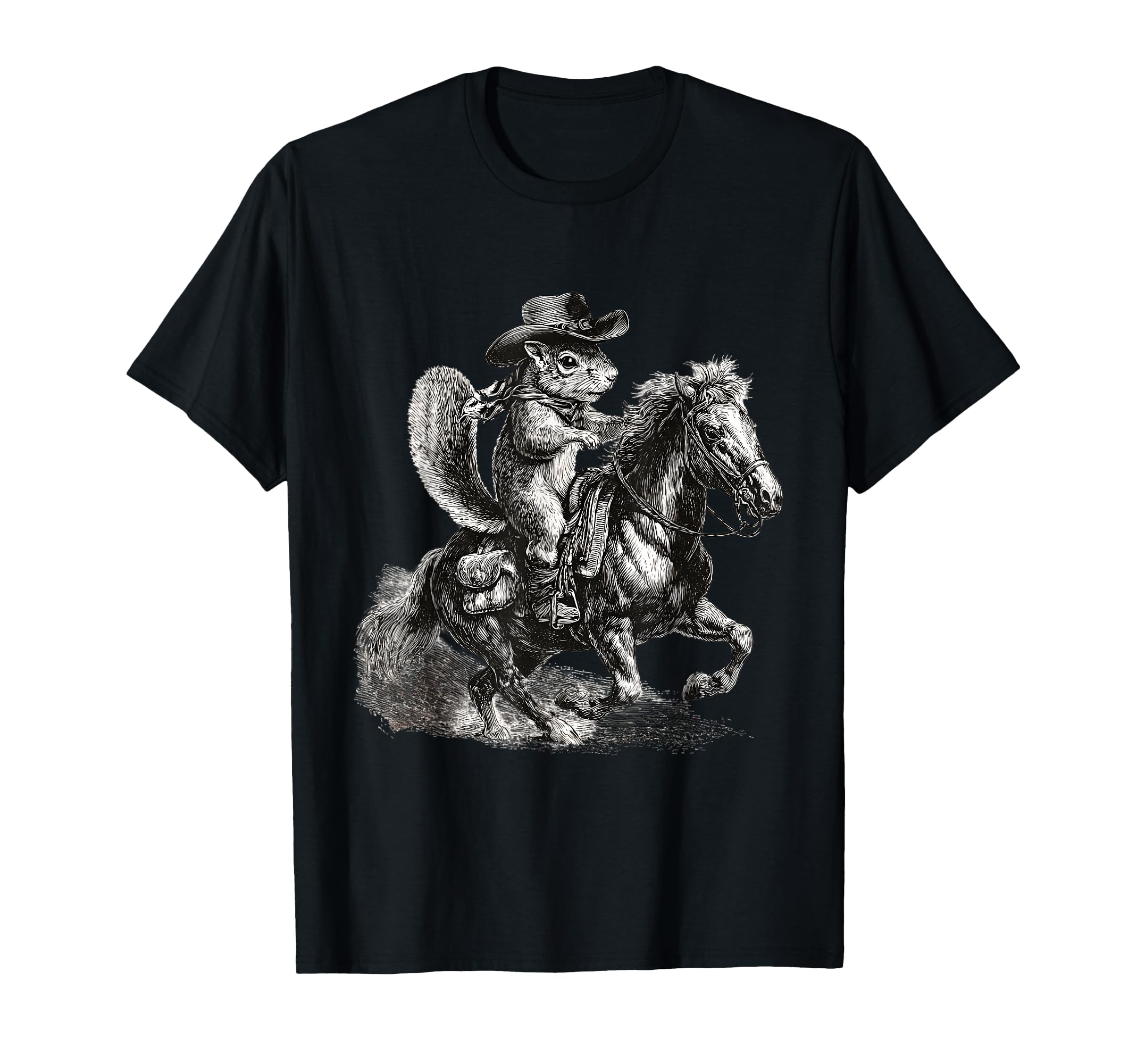 Country Cowboy Squirrel Rodeo Cowgirl T-Shirt - Fun Novelty Design Unisex - T-Shirt, Sweatshirt, Hoodie