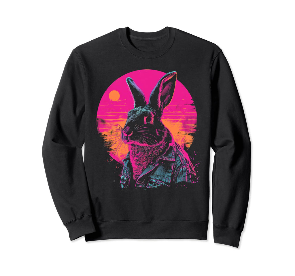 Rabbit Bunny Vaporwave Sweatshirt - Casual Everyday Wear Men Women - T-Shirt, Sweatshirt, Hoodie