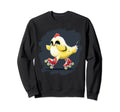 Funny Chicken Roller Skates Farm Sweatshirt - Minimalist Print Men Women - T-Shirt, Sweatshirt, Hoodie