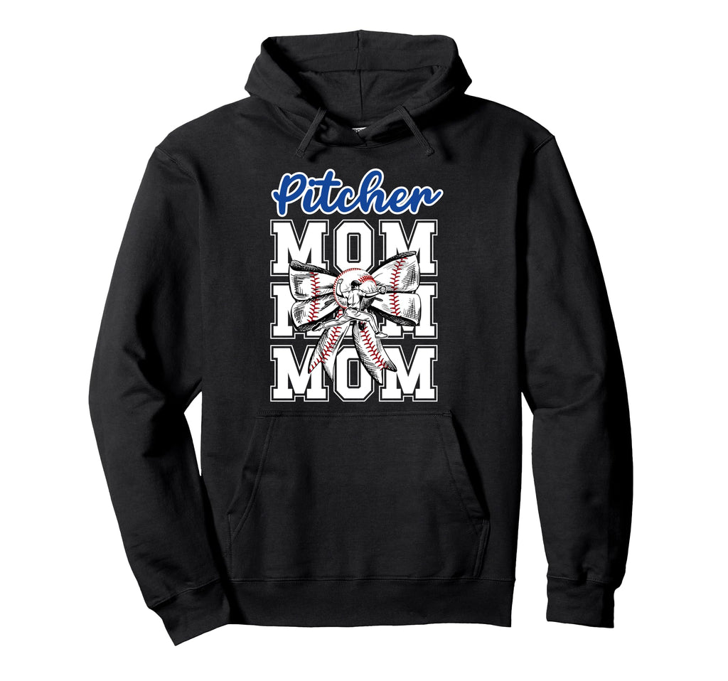 Baseball Pitcher Mom Coquette Baseball Hoodie - Custom Art Print Men Women - T-Shirt, Sweatshirt, Hoodie