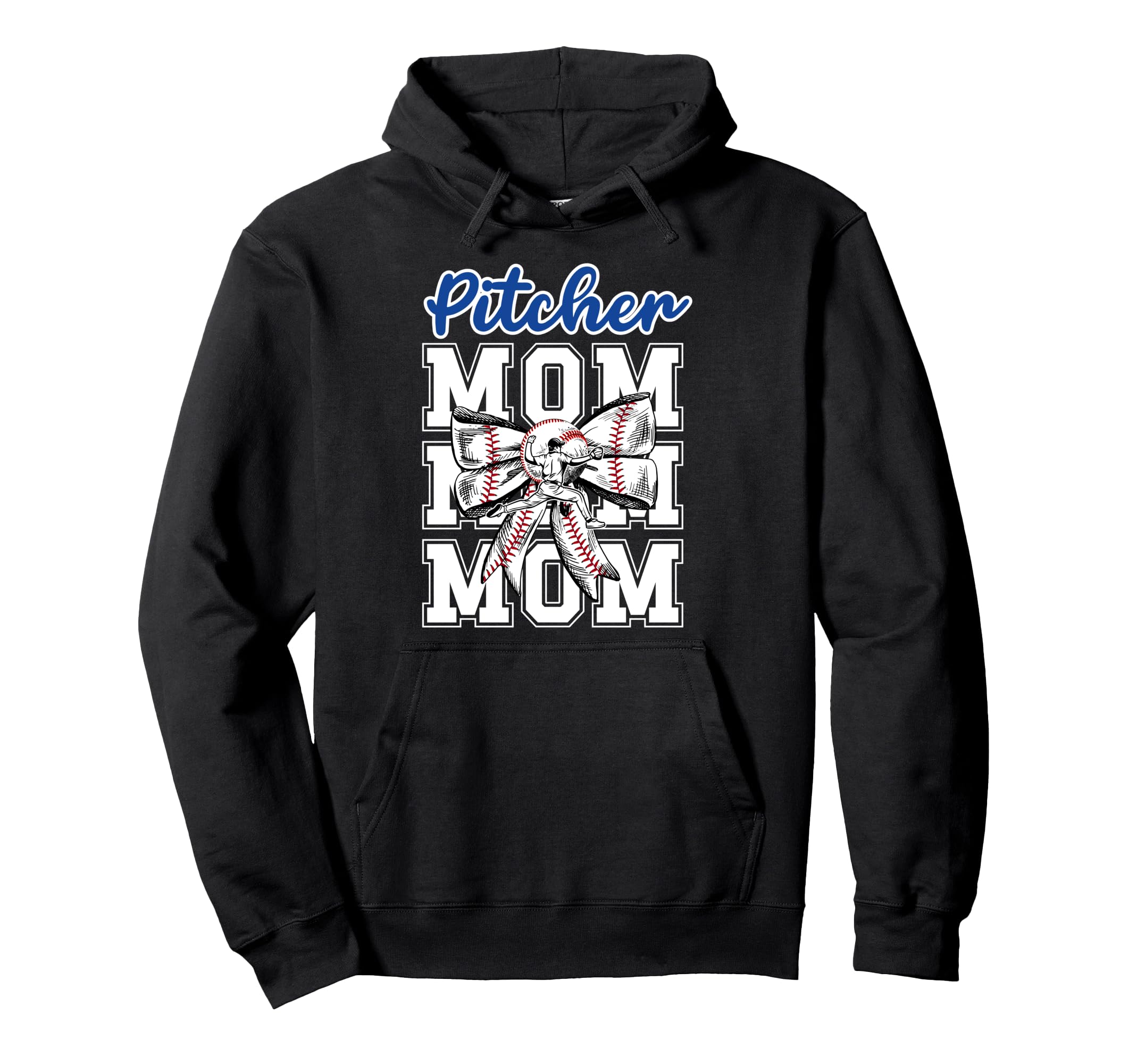 Baseball Pitcher Mom Coquette Baseball Hoodie - Custom Art Print Men Women - T-Shirt, Sweatshirt, Hoodie
